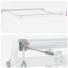 Automatická výsuvná markýza v červené a bílé pruhované barvě 350x250 cm