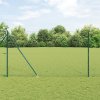 Hexagonální plot vidaXL Zelený 1.6x100 m Ocel, Plotové sloupy vidaXL s hroty 13 ks Ø32 mm 180 cm Pozinkovaná Ocel