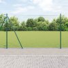 Hexagonální plot vidaXL Zelený 1,4x10 m Ocel, Plotové sloupky vidaXL s podstavci 7 ks Ø32mm 78,5cm Zinkovaná ocel
