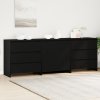Servírovací skříň 3 pcs Černá 70 x 41 x 75 cm Kompozitní dřevo