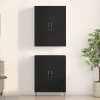 Vysoký bufet 2 pcs Černý dub Konstruované dřevo a sklo
