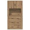 Vysoký bufet Artisanový dub 80 x 33 x 150 cm kompozitní dřevo