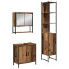 Sada koupelnového nábytku s policí 3 pcs Hnědá Kompozitní dřevo