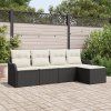 Sada zahradních pohovek Černá polyratan 3345657