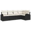 Set pohovek s polštářem 5 pcs Černá Polyester 3346037