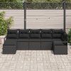 Set pohovek s polštářem 7 pcs Černá polyratan 3346473