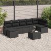 Set pohovek s polštářem 8 pcs Černá polyratan 3346483