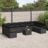 Set pohovek s polštářem 11 pcs Černá polyratan 3346573