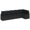 Set pohovek s polštářem 6 pcs Černá polyratan 3346743