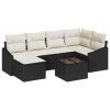 Set pohovek s polštářem 7 pcs Černá polyratan 3346797