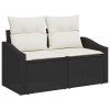 Set pohovek s polštářem 7 pcs Černá polyratan 3346797