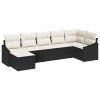 Set pohovek s polštářem 7 pcs Černá polyratan 3346807