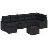 Set pohovek s polštářem 8 pcs Černá polyratan 3346823