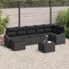 Set pohovek s polštářem 8 pcs Černá polyratan 3346823