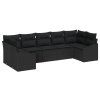 Set pohovek s polštářem 7 pcs Černá polyratan 3346873
