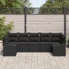 Set pohovek s polštářem 7 pcs Černá polyratan 3346873