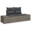 7-dílný zahradní sofa set s polštáři šedý polyratanový