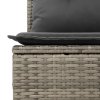 7-dílný zahradní sofa set s polštáři šedý polyratanový
