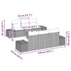 7-dílný zahradní sofa set s polštáři šedý polyratanový