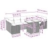 Sada zahradních pohovek s polštářem 8 pcs Béžová polyratan