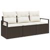 Set pohovek 3 pcs Hnědá polyratan 3346238