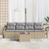 Set pohovek 5 pcs Beige a šedá polyratan 3346250