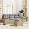 Set pohovek 5 pcs Beige a šedá polyratan 3346250