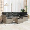 Set pohovek 7 pcs Světle šedá a tmavě šedá polyratan 3346282