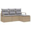 Set pohovek 4 pcs Béžová polyratan 3346330