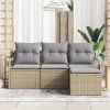 Set pohovek 4 pcs Béžová polyratan 3346330