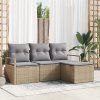 Set pohovek 4 pcs Béžová polyratan 3346330