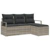 Set pohovek 4 pcs Světle šedá polyratan 3346332