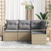 Set pohovek 4 pcs Béžová polyratan 3346360
