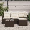 Set pohovek 5 pcs Hnědá polyratan 3346368