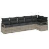 Set pohovek 6 pcs Světle šedá polyratan 3346402