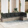 Set pohovek 6 pcs Světle šedá polyratan 3346402