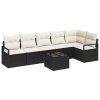 Set pohovek s polštářem 7 pcs Černá polyratan 3346407