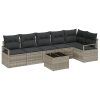 Set pohovek 7 pcs Světle šedá polyratan 3346412