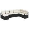 Set pohovek s polštářem 8 pcs Černá polyratan 3346497