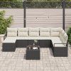 Set pohovek s polštářem 9 pcs Černá polyratan 3346507