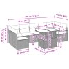 8dílný zahradní sofa set s polštáři světle šedý poly ratan