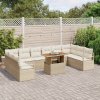 Sada zahradních pohovek s polštářem 11 pcs Béžová a krémová