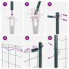 Plot s sloupkem Zelená 0,4 x 10 m Ocel a PVC 3350536