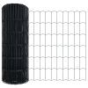 Plot s sloupkem Šedá 0,4 x 10 m Ocel a PVC 3350907