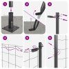Plot s sloupkem Šedá 0,8 x 25 m Ocel a PVC 3350938