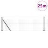 Plot s sloupkem Šedá 0,4 x 25 m Ocel a PVC 3350941
