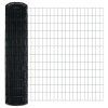 Plot s sloupkem Šedá 1,2 x 25 m Ocel a PVC 3350945