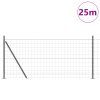 Plot s sloupkem Šedá 1 x 25 m Ocel a PVC 3350949
