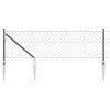 Plotový sloupek. Šedá 25 x 0,6 m (40 x 40 mm síť) Ocel a PVC 3351191