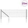 Plotový sloupek. Šedá 25 x 0,6 m (40 x 40 mm síť) Ocel a PVC 3351191